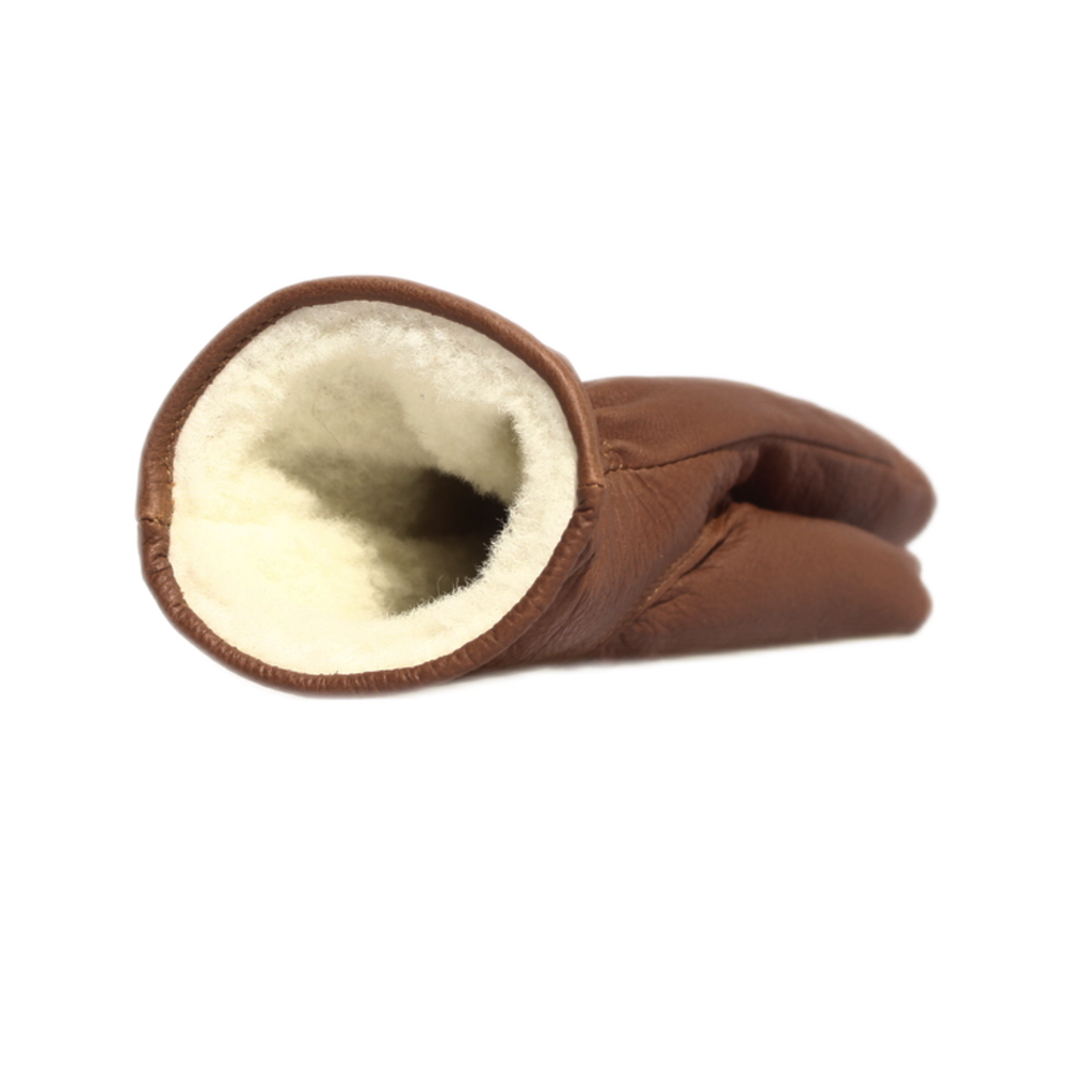 Naisten kintaat - Poron nappa - 100% Merinovilla - Pähkinä