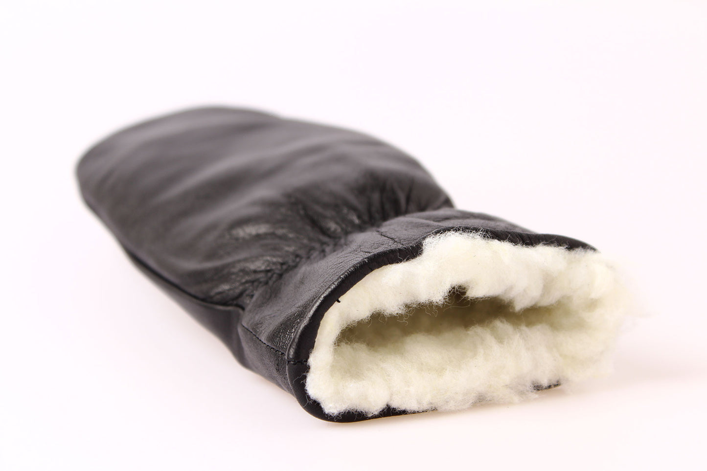 Naisten kintaat - Poron nappa - 100% Merinovilla - Musta