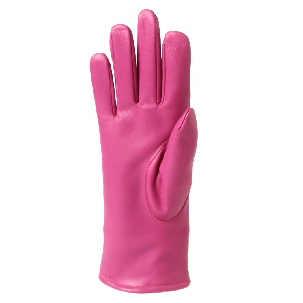 Women's Gloves - Sheep's leather - Merino wool / Polyester - Fuchsia