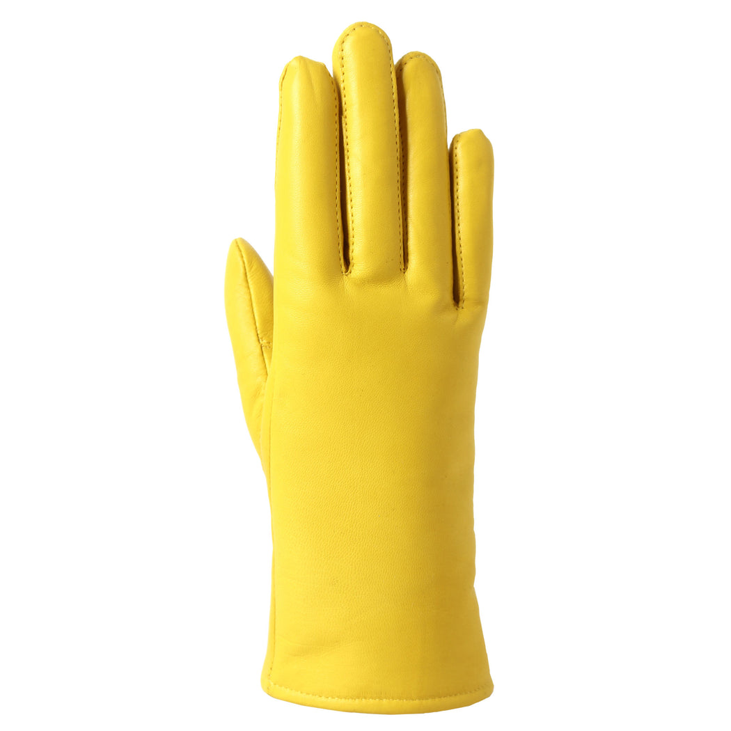 Women's Gloves - Sheep's leather - Merino wool / Polyester - Yellow