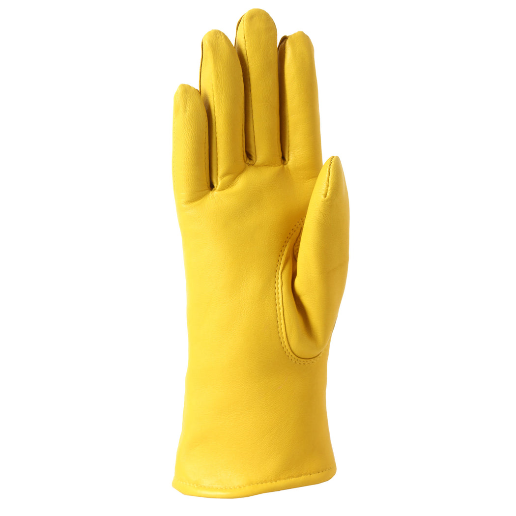 Women's Gloves - Sheep's leather - Merino wool / Polyester - Yellow