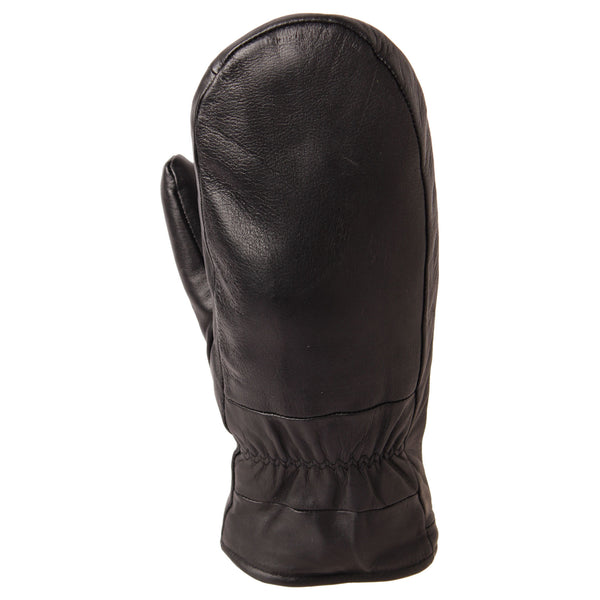 Men's Mittens - Sheep's leather - Wool Blend Lining - Black