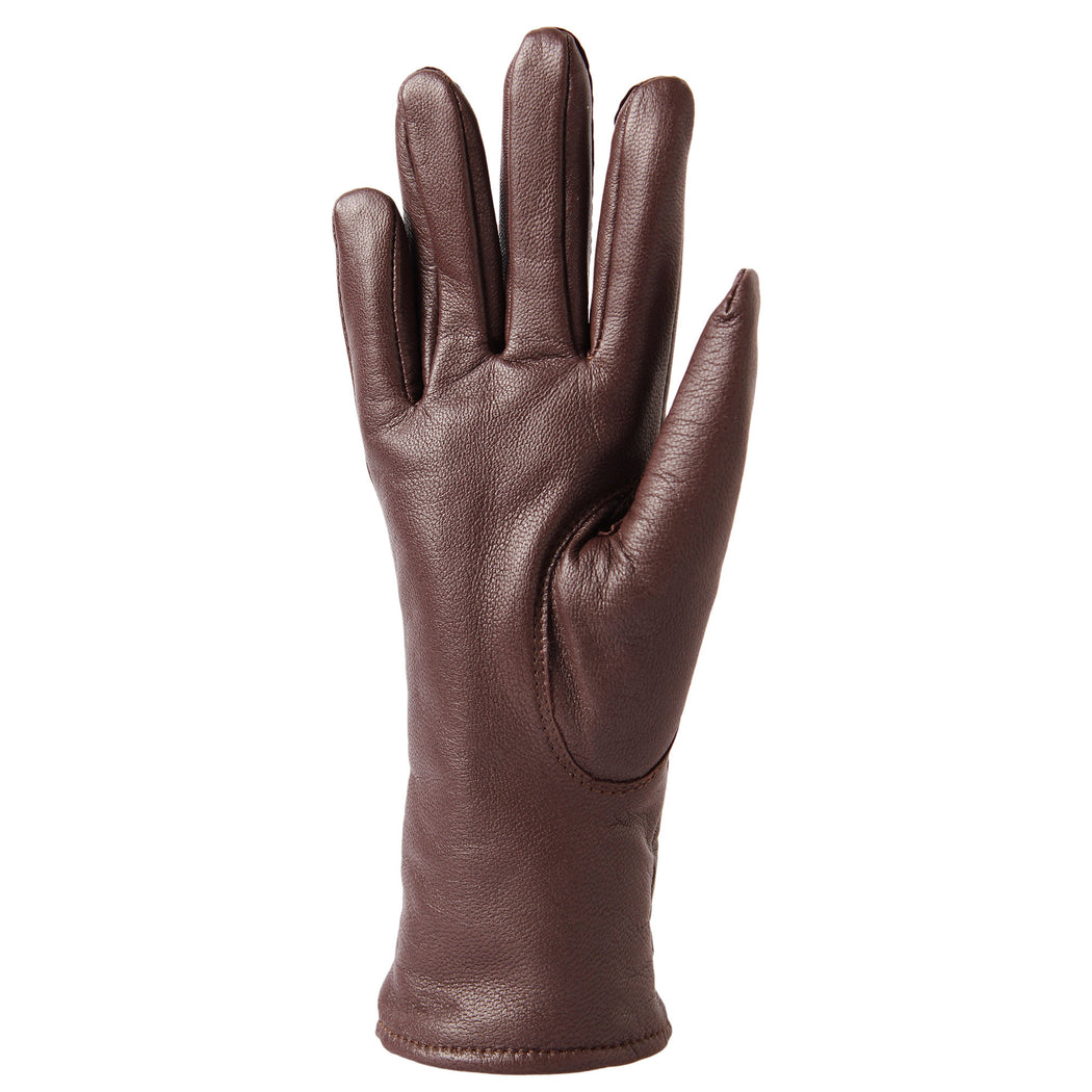 Women's Gloves - Sheep's leather - Merino wool / Polyester - Brown