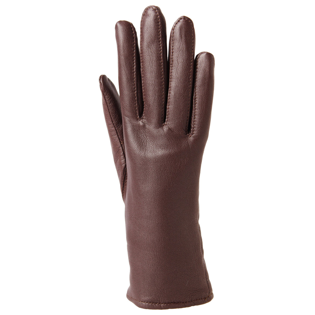Women's Gloves - Sheep's leather - Merino wool / Polyester - Brown
