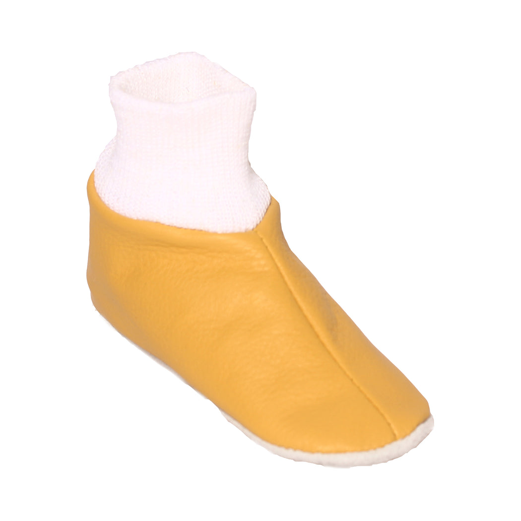 Slippers-Deer leather-Yellow