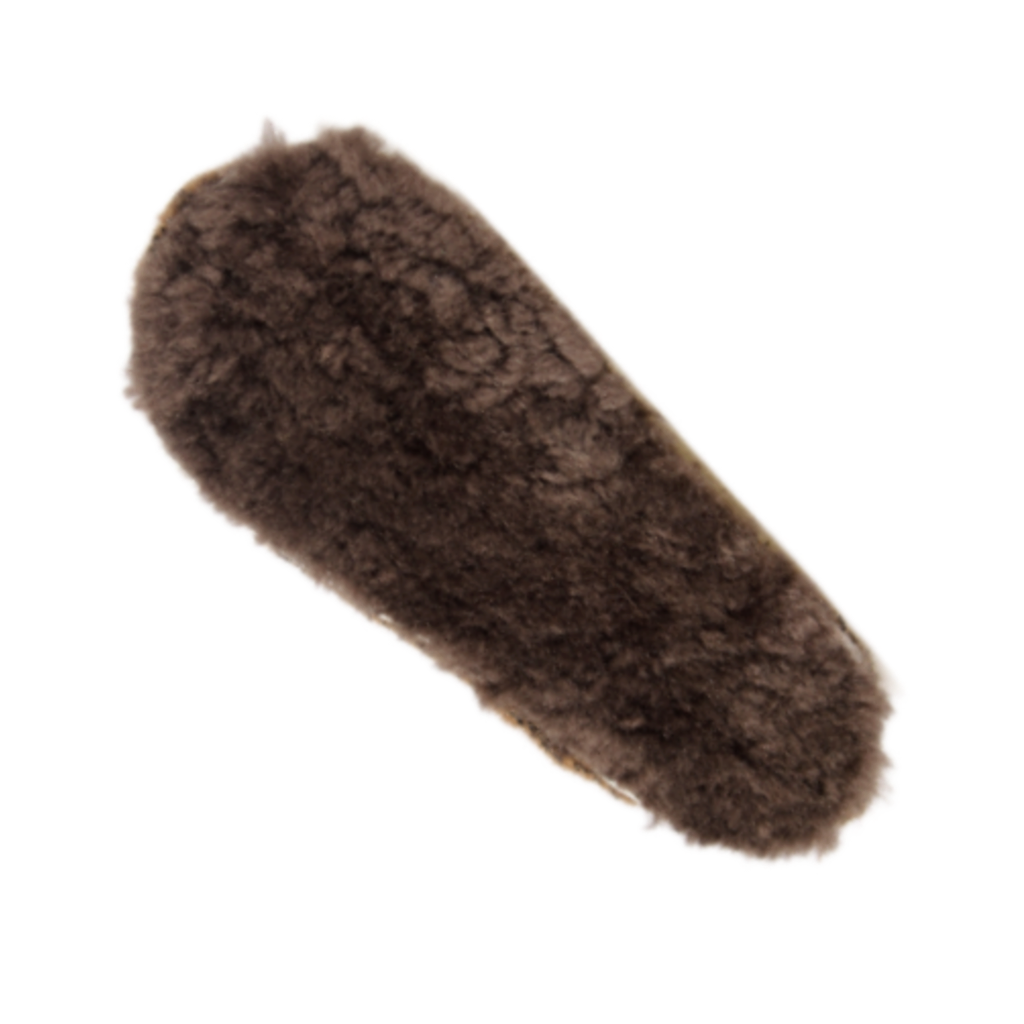 Tossut-huovutettu merinovilla- aitoturkis pohjallinen- ruskea